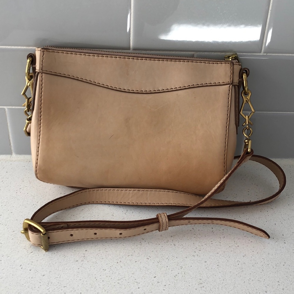 Jcrew Leather Nude Crossbody Purse